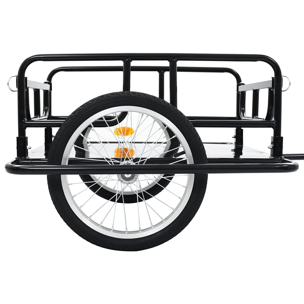Fahrradanhänger, 50 KG Transportanhänger Lastenanhänger Radanhänger Gepäckwagen Anhänger Handwagen aus Stahl, Schwarz, 130 x 73 x 48,5 cm