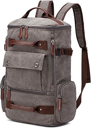 vintage canvas for 15.6 inch laptop bag, backpack for men women（GRAY）