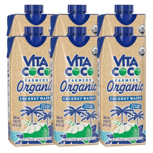 Coconut Water for Vita Coco Farmers Organic Coconut Water 16.9 oz, Pack of 6