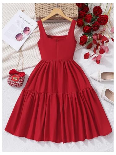 GORGLITTER Girl's Cute Dresses Bow Layered Ruffle Sleeveless A Line Flowy Short Dresses2