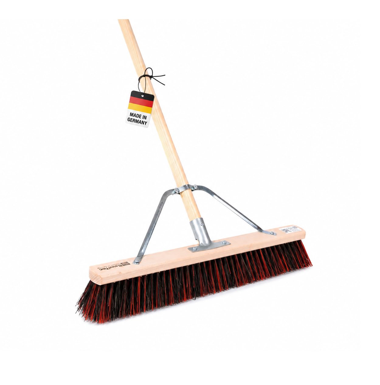 Spezial Besen 60cm mit Stiel 160cm ArengaMix Borsten Stabi Straßenbesen | Arenga-Elaston-Borsten-Mix, Speziellem Stielstabilisator, Robust und stabil, Für groben und feinen Schmutz