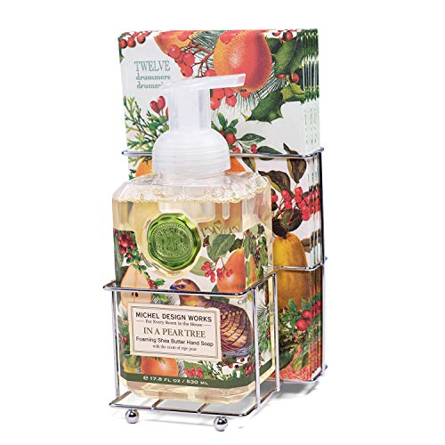 Michel Design Works Scented Foaming Hand Soap and Napkin Caddy Set, In a Pear Tree