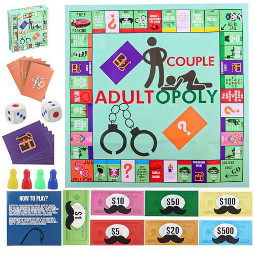 TIVUNORON Couple Adult Opoly, Adultopoly Board Game, Jeux de Société pour Couples, Date Nuit Jeu de Cartes Interactif pour Les Couples, Petits Jeux d'amour...