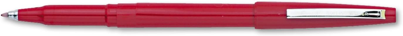 Rolling Writer Pentel Pen, 0.8 Millimeter Cushion Ball Tip, Red Ink, Box of 12 (R100-B)