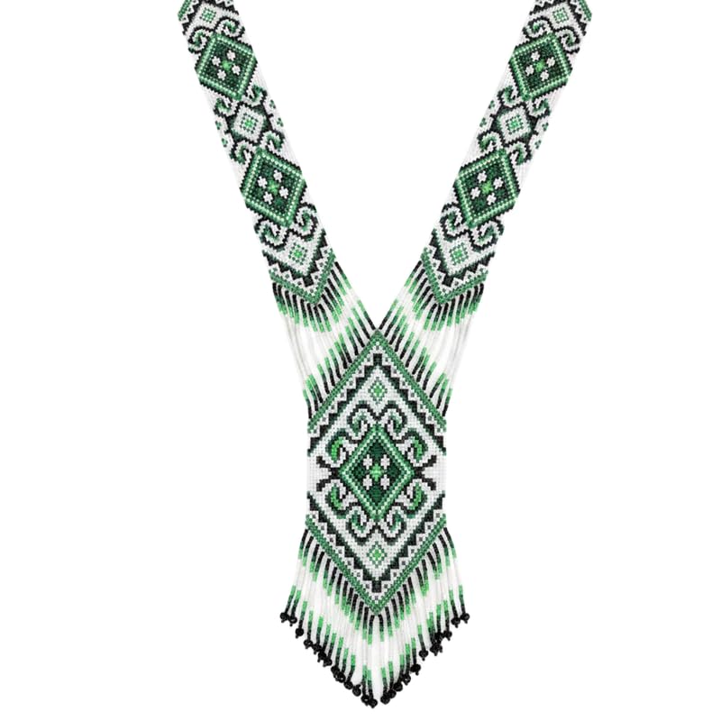 Bijou traditionnel multicolore fait main type collier ukrainien Gerdan LKBEADS