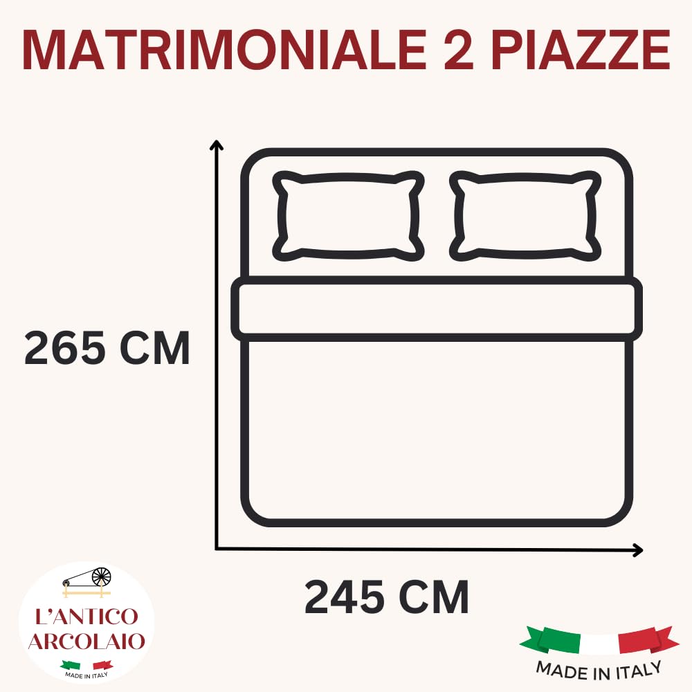 L'ANTICO ARCOLAIO - Trapuntino Matrimoniale Estivo (Grigio/Argento) Copriletto Matrimoniale Mezza Stagione Made in Italy, Trapunta Matrimoniale Double Face Ipoallergenica (Microfibra, 100g/m2)