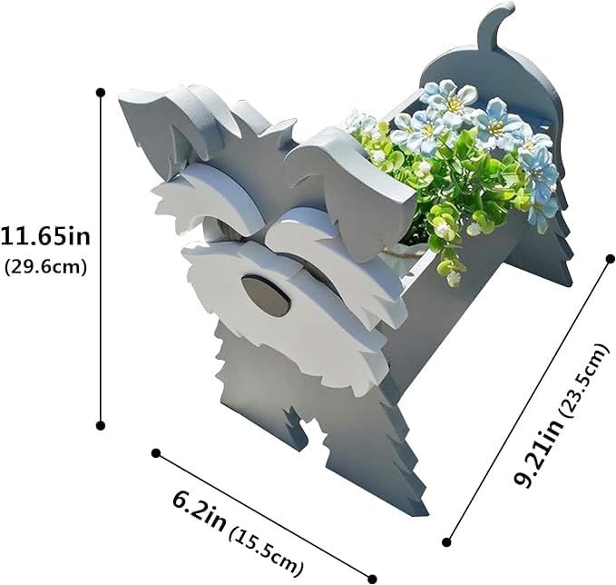 Pot De Fleurs En Bois En Forme D'animal De 35,6 Cm Pour Intu00e9rieur Et Extu00e9rieur (Corgi