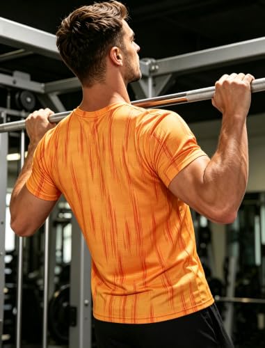 Image of APTRO Men's Workout Shirts Quick Dry Athletic Gym T-Shirts - Moisture Wicking Short Sleeve Performance Running Tees for Men