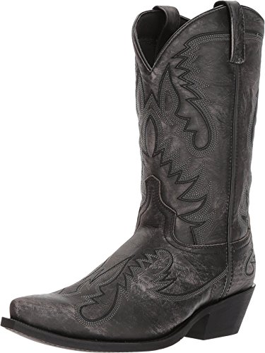 Image of Laredo Mens Garrett Distressed Snip Toe Pull On Casual Boots Mid Calf - Black