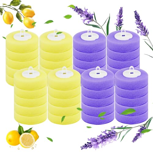 40 Escobilla Baño Desechable WC, Recambios de Esponja para Lavabo, Bañera, Lavabo, mopa, Piscina, Azul (Aroma a Lavanda y limón)