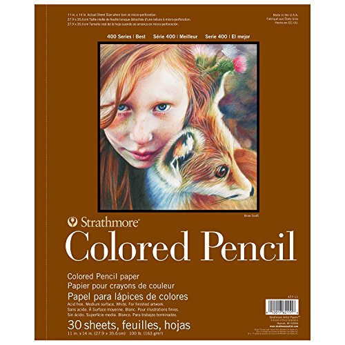 Strathmore 400 Series Wire Bound Colored Pencil Pad 100 lb. Paper 11 X 14 inches 30 Sheets (477-11)