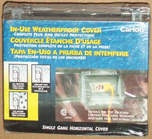 Carlon In-Use Weatherproof Cover, Single Gang Horizontal Cover, Good for GFCI or Duplex Faceplate