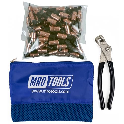 100 1/8 Extra Short Cleco Sheet Metal Fasteners + Cleco Pliers w/Carry Bag (KK1S100-1/8)