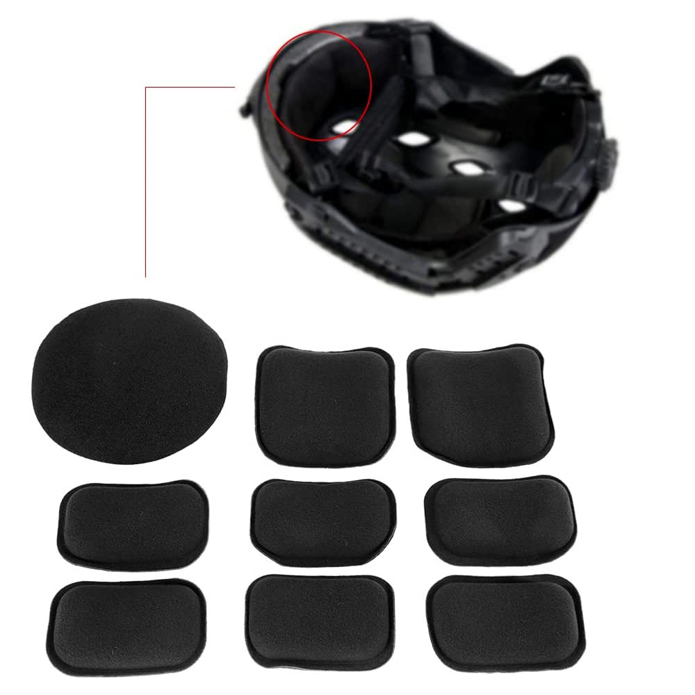 Helm Padding,Helm Padding Kit Tactische Helm Pads Helm Liner Systeem Spons Kussen Foam Pads Vervanging Universele Padding Innerlijke Beschermende Pads Set Kit (Zwart