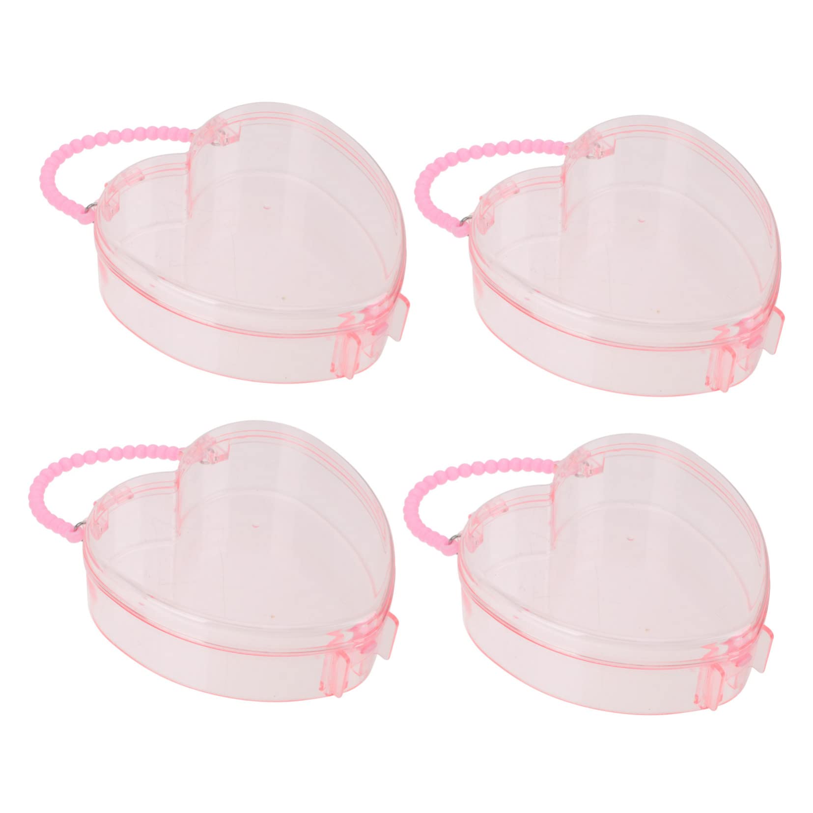 RORPOIR 4Pcs DIY Plastic Storage Boxes Cute Heart Shaped Design Durable Organizer for Birthday Parties Holidays and Everyday Use