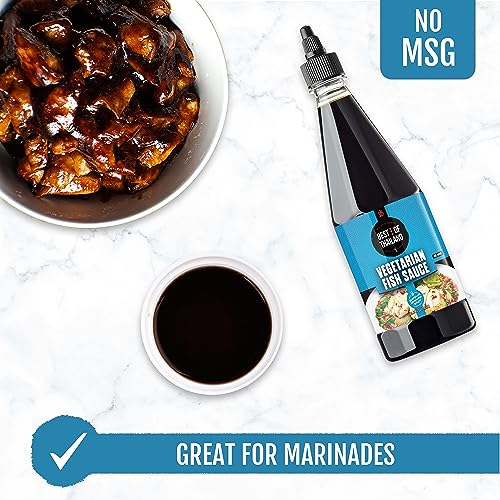 Best Of Thailand Vegetarian Fish Sauce | [Improved No Msg] Real Authentic Asian Brewed Vegan Sauces For Dressings & Cooking | Certified Kosher & Fat-Free thumb #1