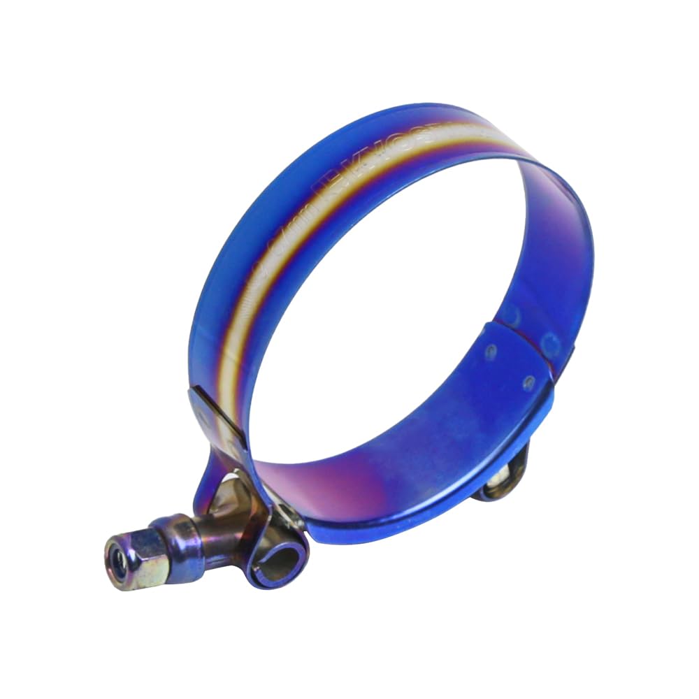 Kyostar 2.25" T-Bolt Hose Clamp Adjustable Stainless Steel Titanium Blue Clamp Diameter Ranger for 2.25 inch(59-67mm)