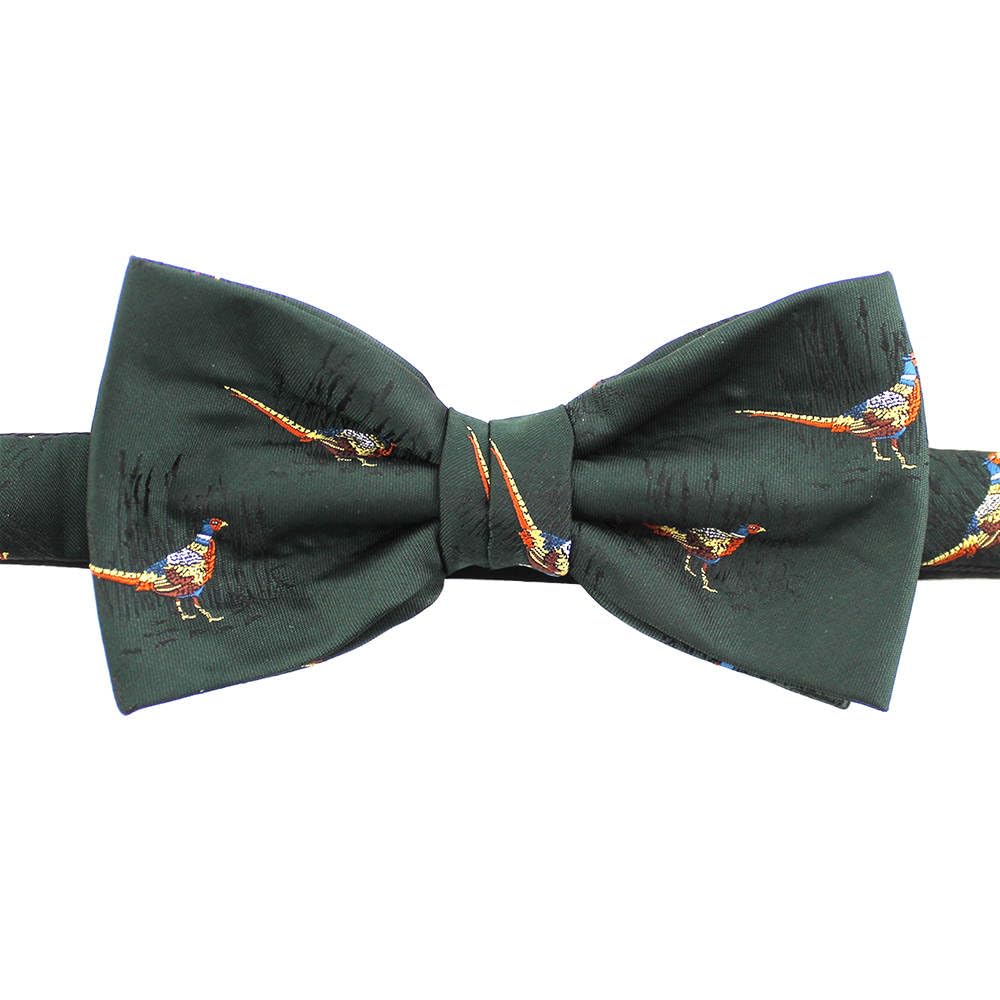 GREEN STYLISH PHEASANT BOW TIE MENS SUIT GIFT SHOOTING HUNTING COUNTRY CLAY PIGEON RIFLE