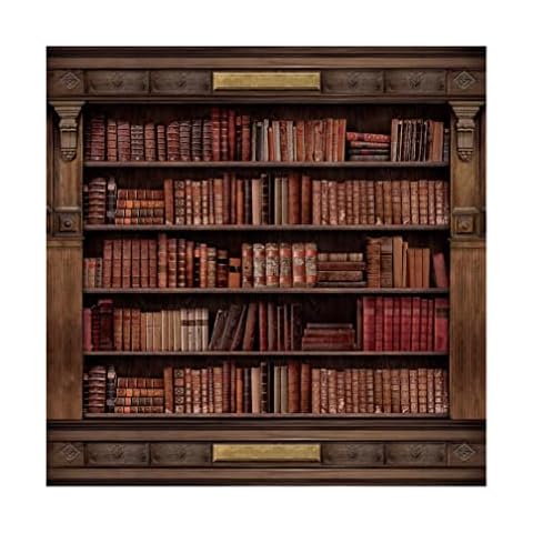 Aoihrraan Vintage Bookcase Photography Backdrop Cover