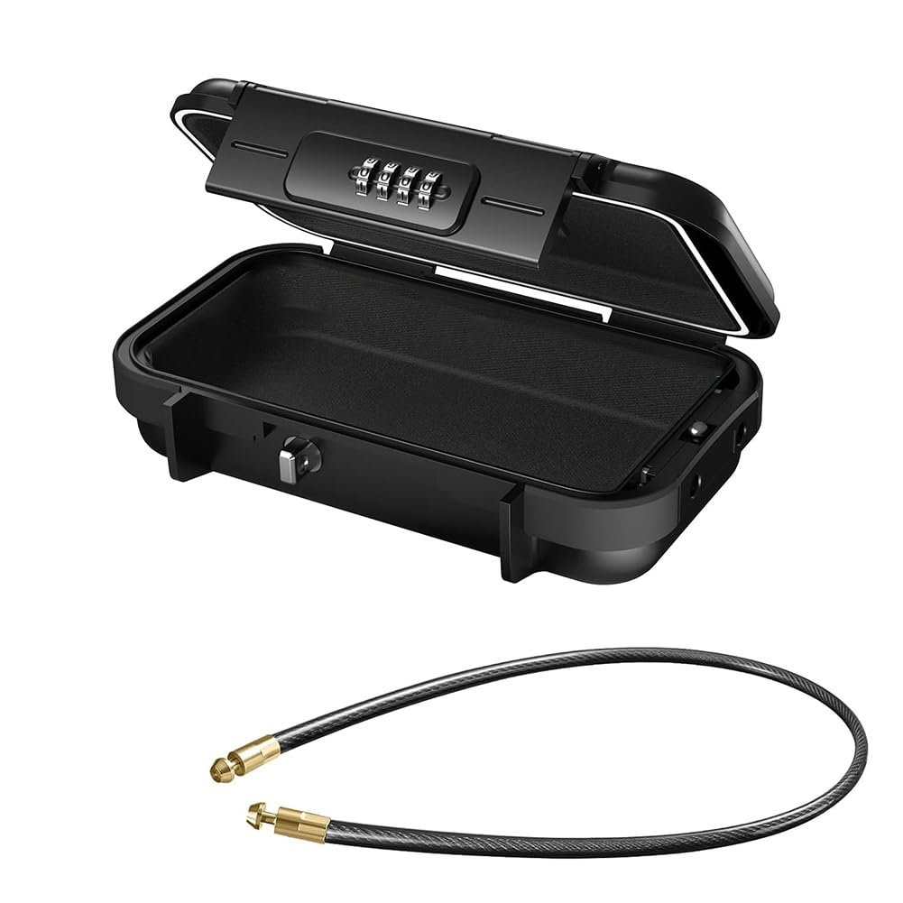 TsoLay Mini Coffre-Fort Portable et Étanche, Coffre-Fort de Voyage pour la Plage, Coffre-Fort à Combinaison Antivol avec Câble Métallique Amovible
