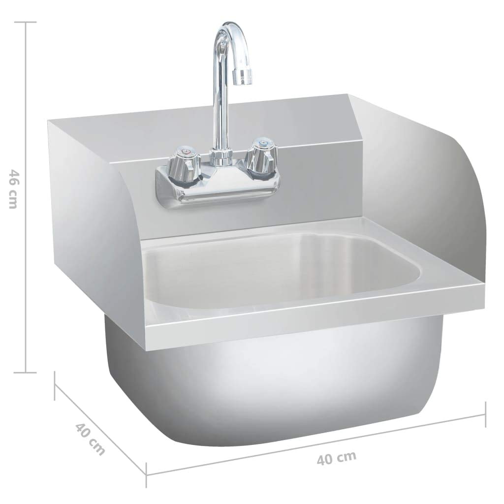 Lavandino Commerciale con Rubinetto in Acciaio Inossidabile,Lavandino,Lavandino Bagno,Lavandini Bagno,Articoli idraulici-51115