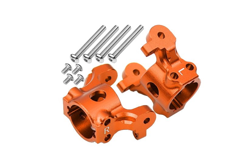 Axial 1/10 RBX10 Ryft 4WD Rock Bouncer AXI03005 Upgrade Parts Aluminum Front C-Hubs - 10Pc Set Orange
