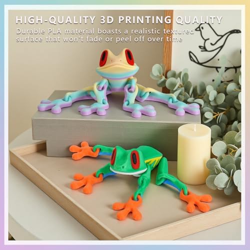 Set de 2 ranas imantadas articuladas decorativas 3D miniatura 6