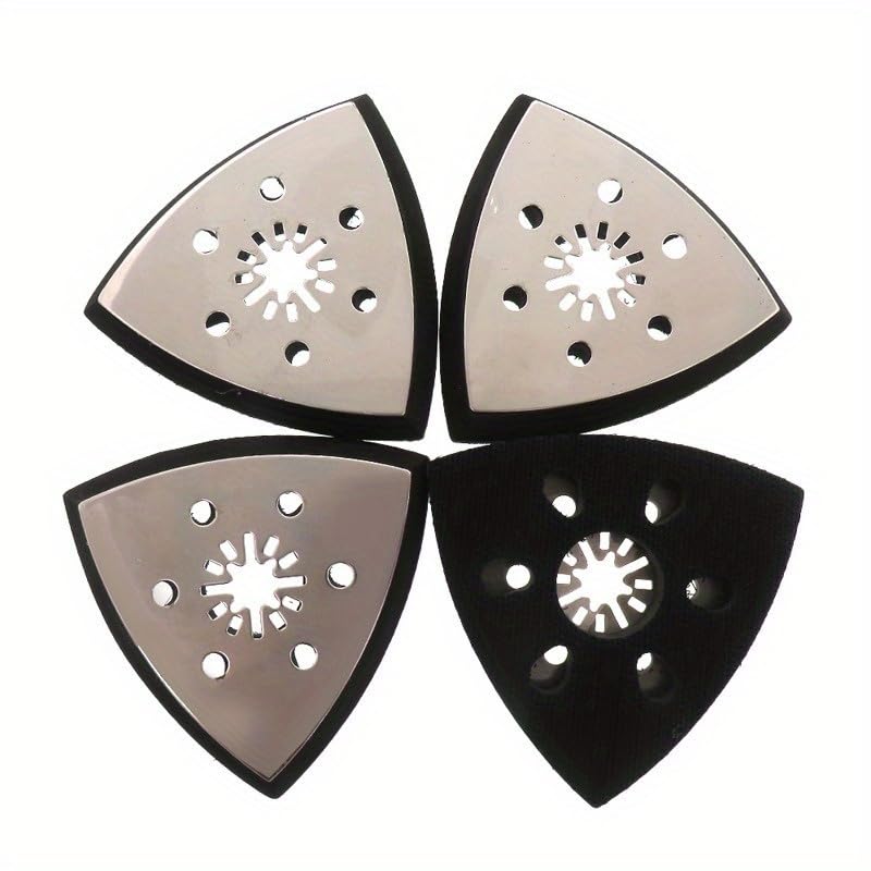 6-Hole Triangle Polishing Disc Self-Adhesive Flocking Triangle Sanding Mat Multipurpose Accessories (2PCS)