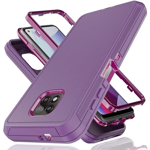 Coque Moto G Power 2021 YmhxcY anti-casse en caoutchouc renforcé violet et rouge