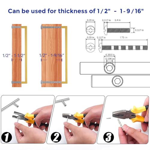 Image of Ravinte 20 Pack Kitchen Gold Cabinet Handles 12-3 /5 Inch Hole Center Stainless Steel Square Cabinet Pulls for Dresser Drawer Cupboard Handles with Screwdriver