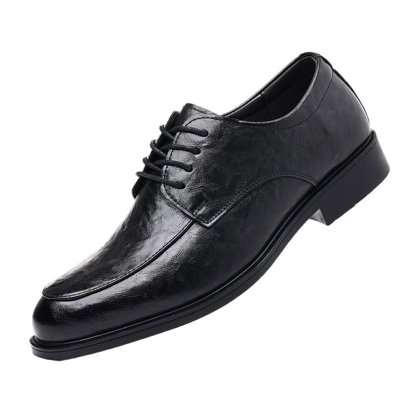 YZABEL Men's Lace-Up Business Casual Shoes, Classic Pointed Toe Low Top Oxfords Dress Shoes, Soft-Soled Non-Slip for Daily Commuting Activity