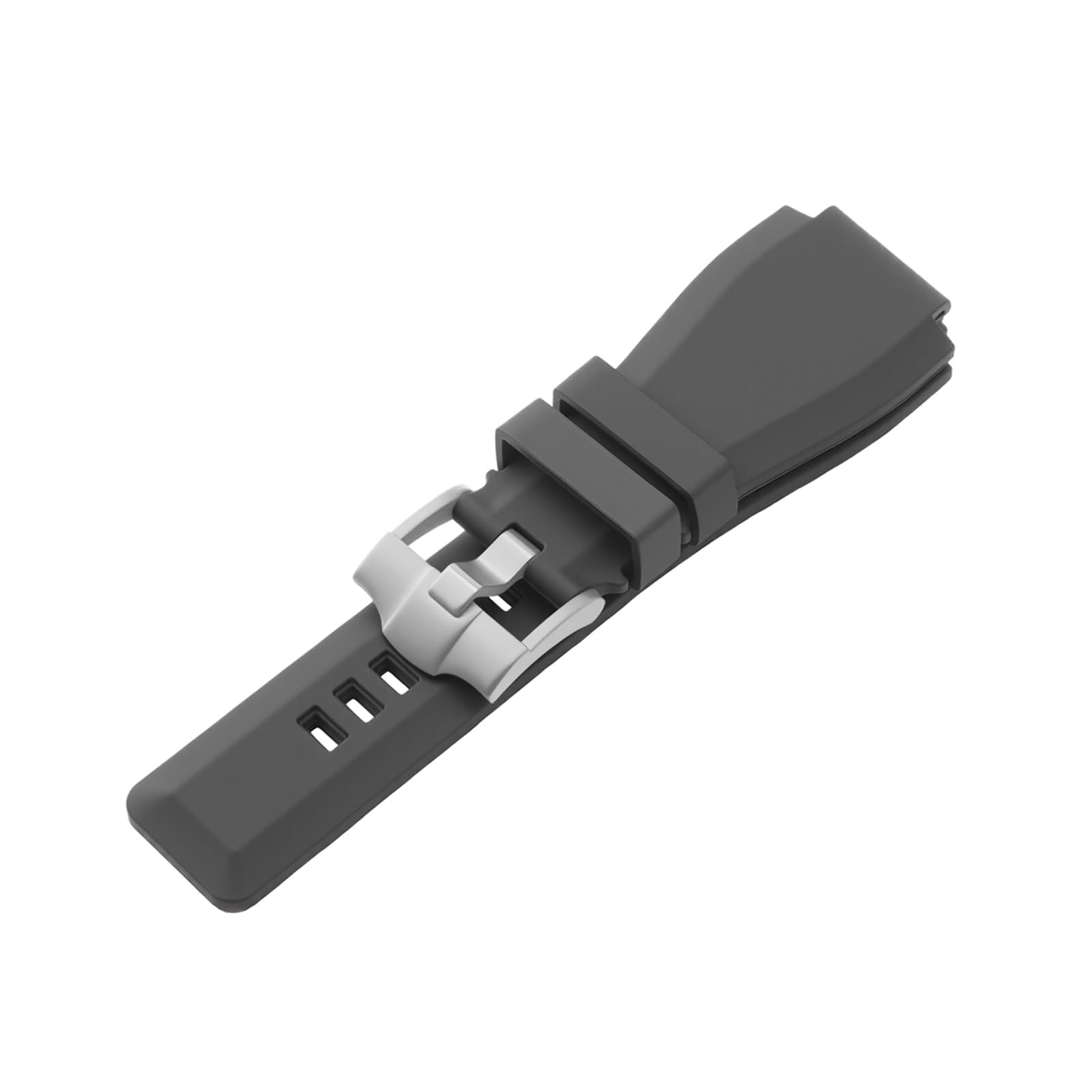Kompatibel mit Bell & Ross Uhrenarmbändern, 24 mm weiches Gummi-Silikon-Ersatzarmband für Serie BR01 BR03, Schwarz (schwarz/schwarze Schnalle)