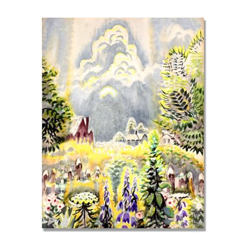 Toile impressionniste Garden and Cloud Pillar pour grand salon moderne