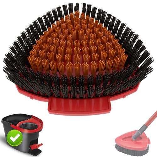 Spin - Fregona de repuesto para fregona y cepillo de suelo, cepillo de limpieza triangular, cerdas duras para baño, cocina, piscina, garaje, terraza