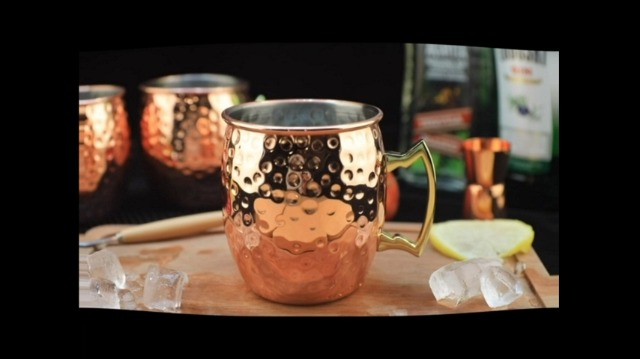 SIMSPEAR Bicchieri Moscow Mule Rame, 2 Tazze Moscow Mule Mug con 2 Bicchieri Cocktail, 1