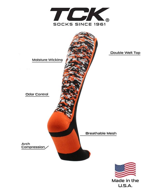 Image of TCK Digital Camo OTC Socks for Youth & Adults - High Performance Team Athletic Socks for Baseball, Football & Lacrosse, USA