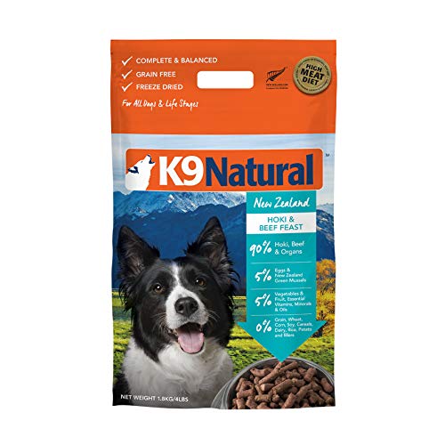 K9 Natural Grain-Free Freeze Dried Dog Food, Hoki & Beef 4lb