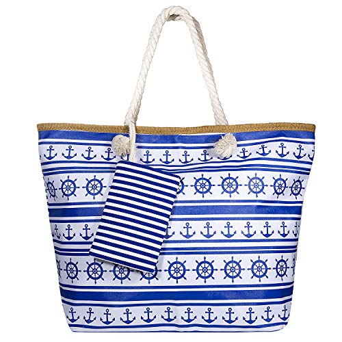 WolinTek Sac de Plage Vacances Fourre-Tout Grand Avec Zip,Sac de Shopping Impermeable XXL sac à Main Sac beach bag Pour Filles et Femme (Style 2)