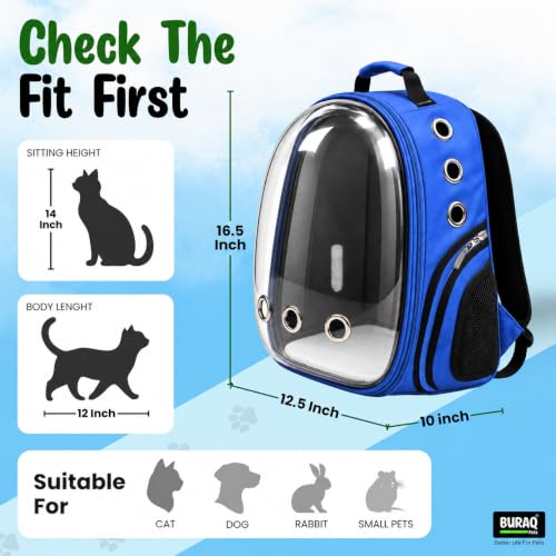 Image of Buraq Pets Astronaut Pro Pet Carrier Backpack for Cats & Puppies