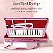 ModouString 32 Keys Melodica Double Tubes Mouthpiece Air Piano Keyboard with Carrying Bag (pink)