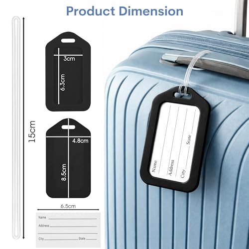 Image of Storite Pack of 100 Luggage Tags, Smart Tag for Travel suitcases (Black) | Smart Tags for Travel suitcases, School Bags for Easily Identification of Bags