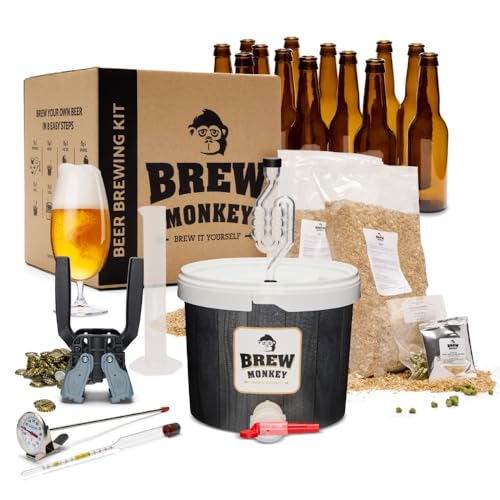 Brew Monkey® Set de Elaboración de Cerveza Rubia | Luxe Kit 5 litros de cerveza | 6,4% vol. | Kit Para Hacer Cerveza | Kit Cerveza Artesanal | Regalos Originales para Hombre | Regalo Navidad Hombre Brew Monkey® Set de Elaboración de Cerveza Rubia | Luxe Kit 5 litros de cerveza | 6,4% vol. | Kit Para Hacer Cerveza | Kit Cerveza Artesanal | Regalos Originales para Hombre | Regalo Navidad Hombre