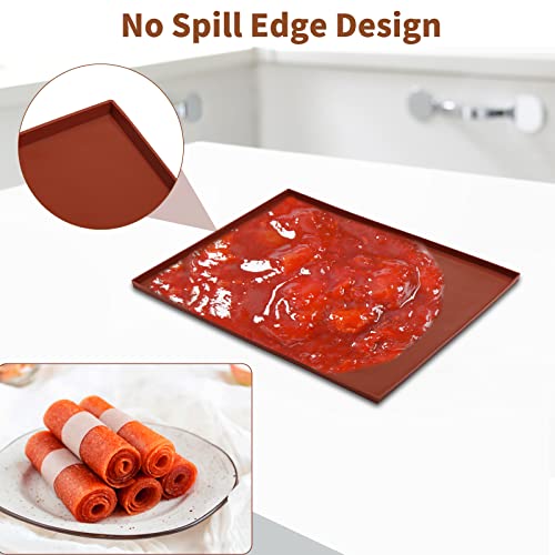 4 Pcs Silikon Dehydrator Blätter Antihaft Dörrfolie für Dörrautomat mit Schaber, Wiederverwendbare Lebensmittel Obst Dörrgerät Matten für Fruchtleder Backmatte für Obsttrockner, BPA Frei – Bild 3