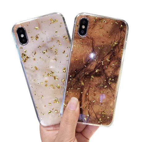 Amazon.co.jp: (iPhone7/8, ブラウン系)キラキラ 大理石風 ラメ艶アイ 