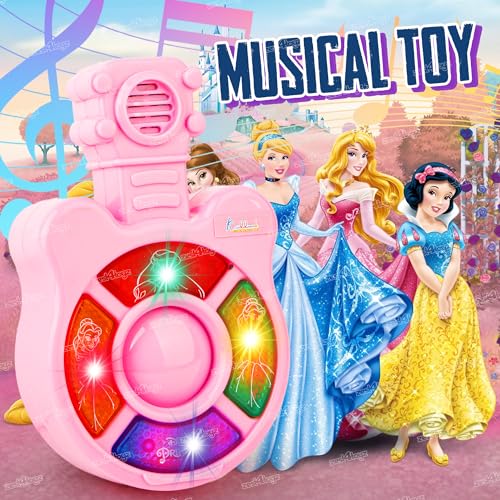 Image of Zest 4 Toyz Musical Guitar Toy for Kids with Colorful LED Lights and Sound Toy Battery Operated Baby Toys Musical Instrument Toys Birthday Gift for Kids Boys & Girls - Pink