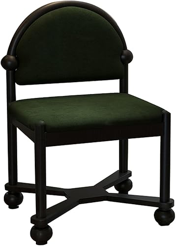 Miniatura 15 de JKGHK Wooden Dining Chairs, Home Dining Room Kitchen Chairs, Fabric Upholstered Kitchen Side Chair, Retro Curved Backrest Living Room Chair for