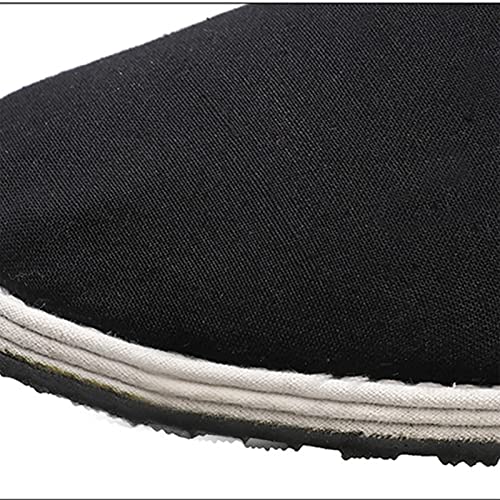 Men's Wide Slip-On Shoes Chinese Martial Arts Tai-Chi Old Beijing Kung Fu Canvas Flat Shoes, Soft Breathable Aesthetics Rubber Soled Slippers, Have A History of Thousands of Years3