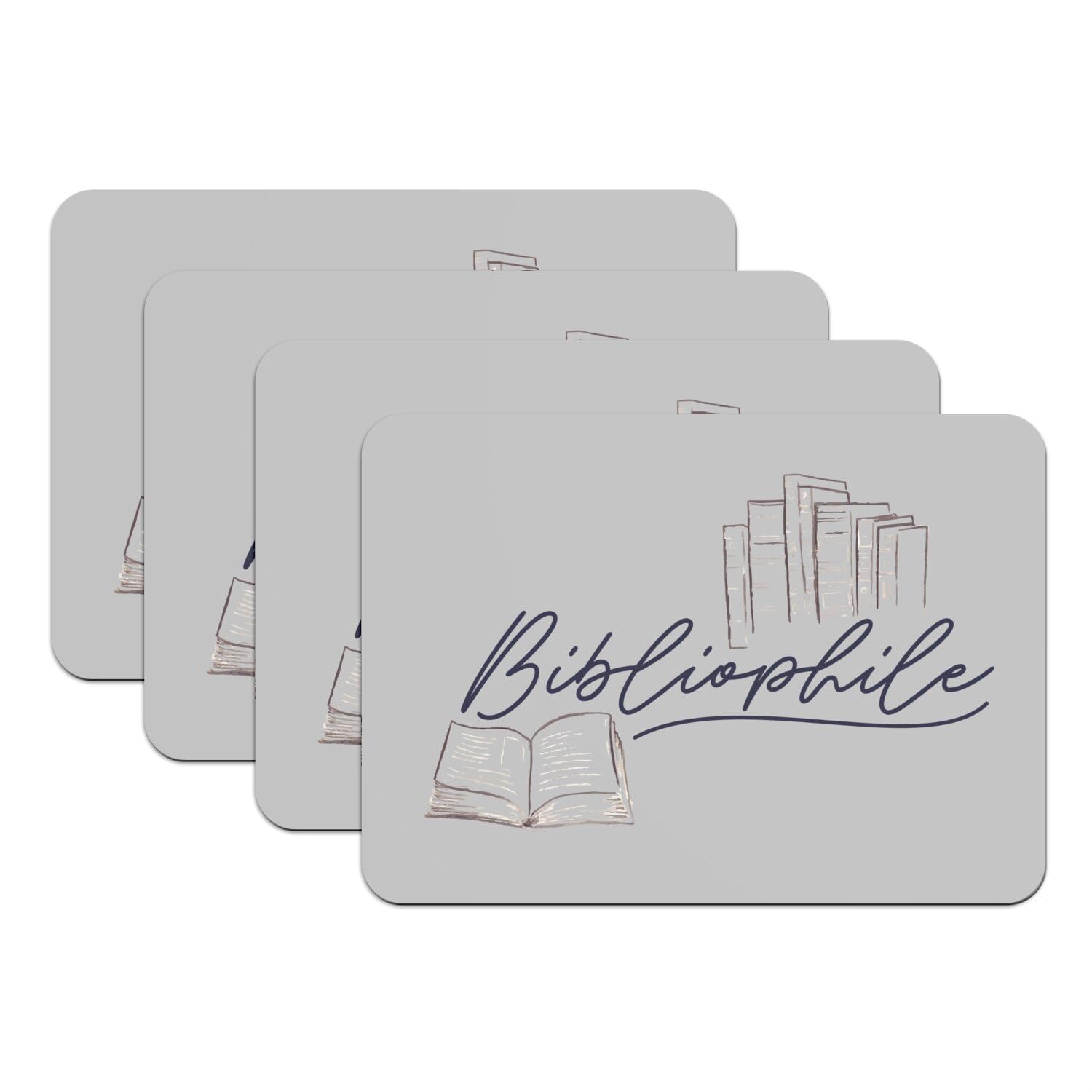 Set de table livre lot de 4 dessous caoutchouc gris grand format