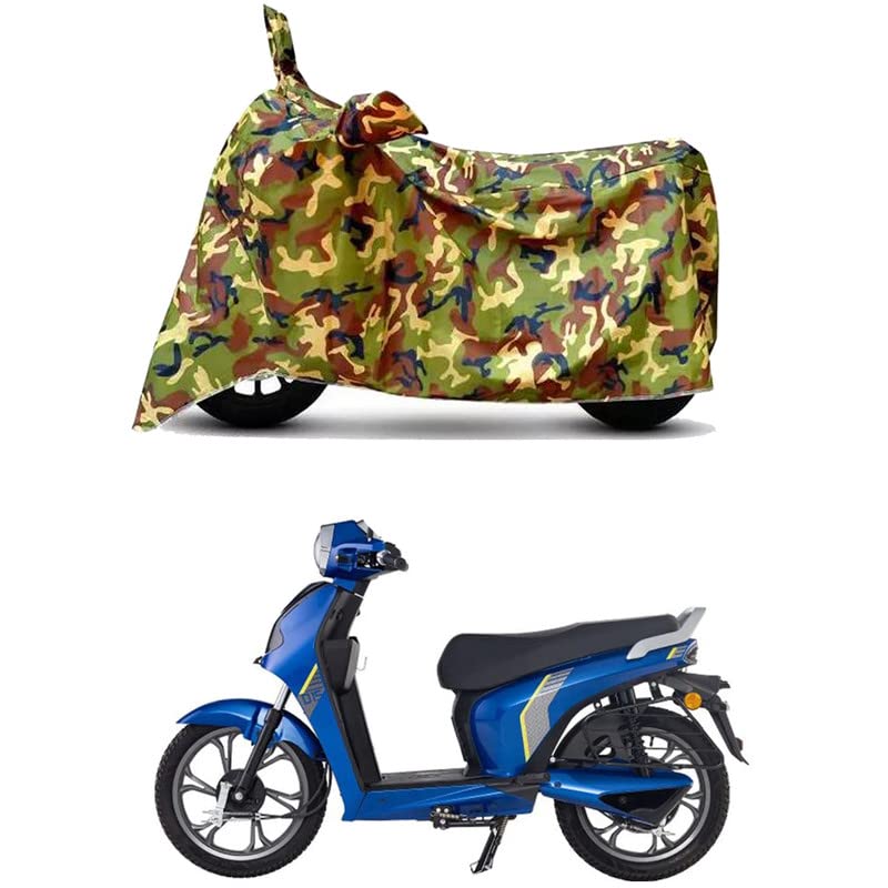 Image of Waterproof 100% PVC Coated Full Bike Scooty Two Wheeler Body Cover Compatible for BGauss D15 /UV-Rays /Heat Protection /Birds Dropping /Scratchproof /Dust Proof /All Varients[6X6 Jungle Print]