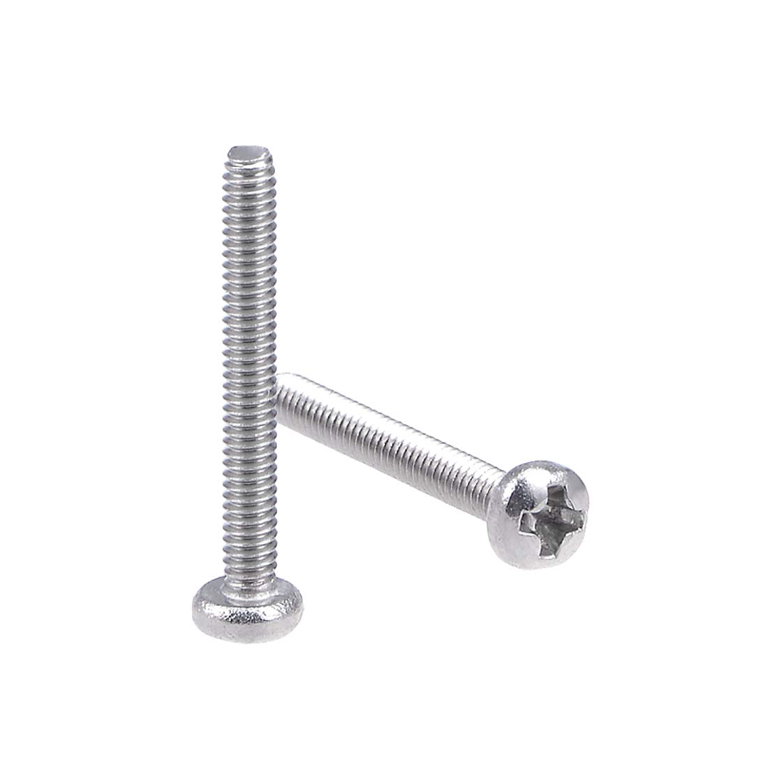 uxcell Machine Screws Pan Phillips Cross Head Screw 304 Stainless Steel Bolts M2x16mm 60Pcs a18111200ux0290